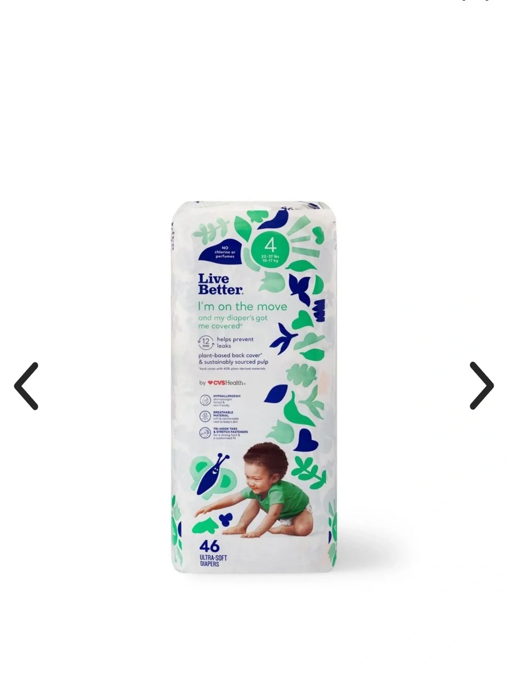 Size 4 Baby Diapers - Green (46 Count)